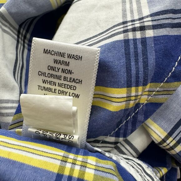 Banana Republic Soft Wash Shirt Men XXL Tall Plaid LS Button Up Blue Plaid - Picture 5 of 12